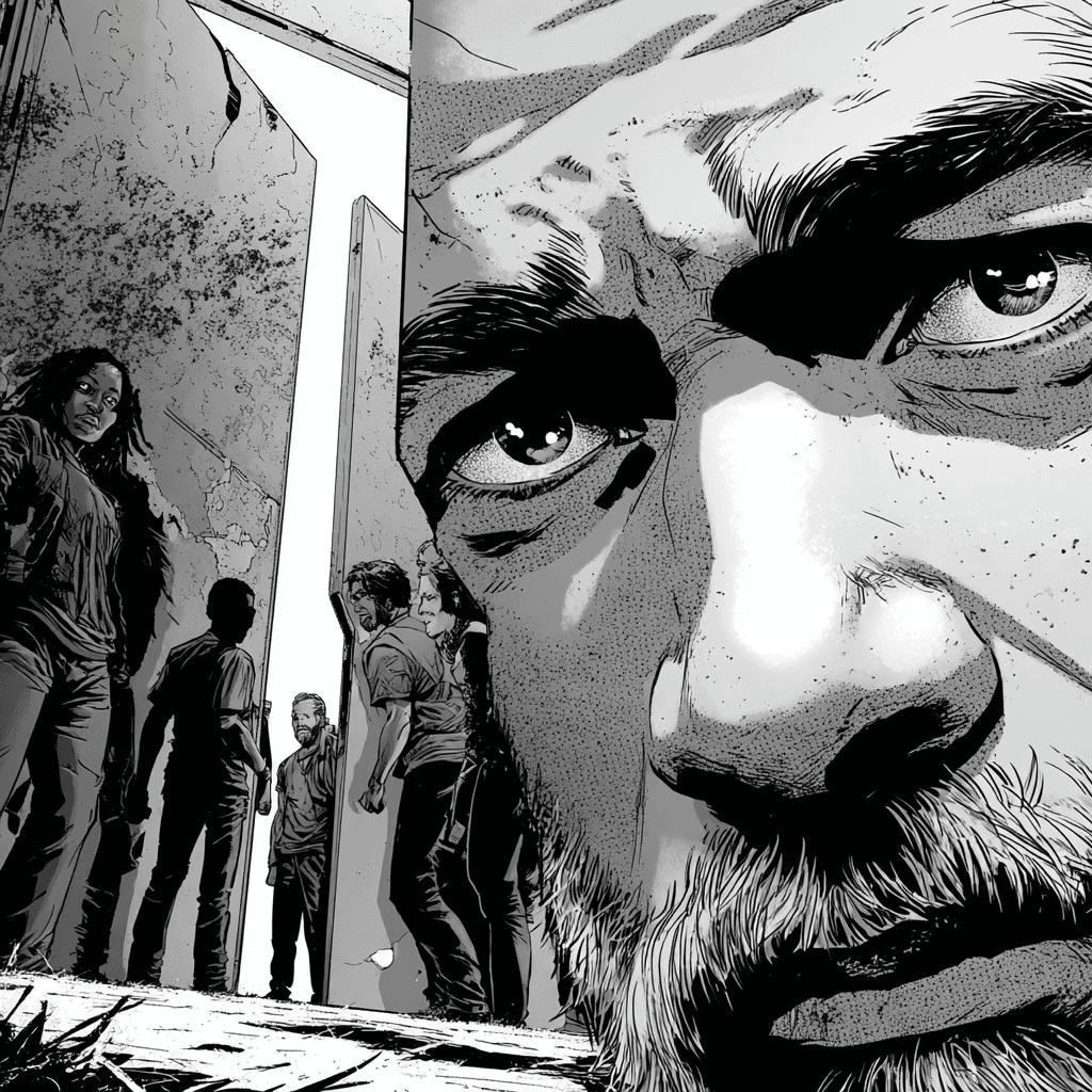 Comic book panel illustration